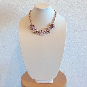 J. Crew Geometric Lavender Rhinestone Necklace